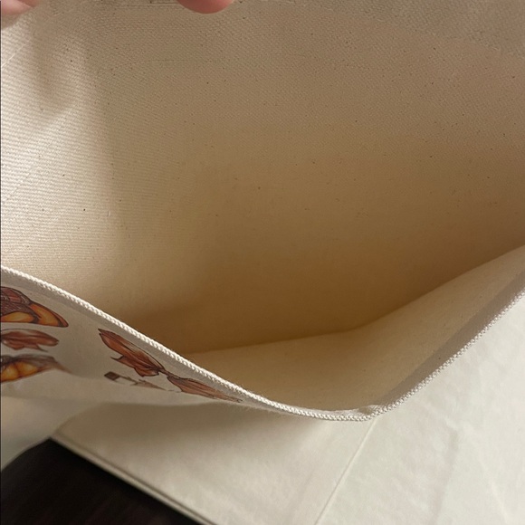 Canvas Tote Bag with Pumpkin and Bow Design - Picture 4 of 6